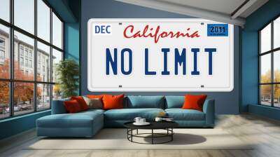 CA Nummernschild No Limit Wall mural