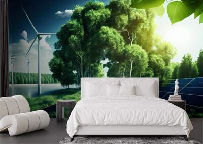 ESG green energy sustainable industry Environmental Social and Corporate Governance Earth Day the importance of loving nature Wall mural