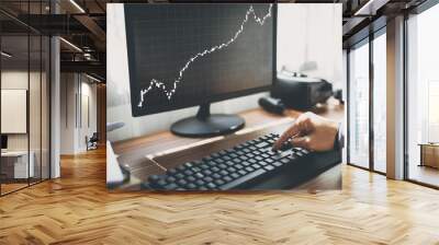 stock chart, trading, investment, computer screen Wall mural