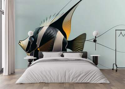 3D Angel fish in white background vector image Wall mural