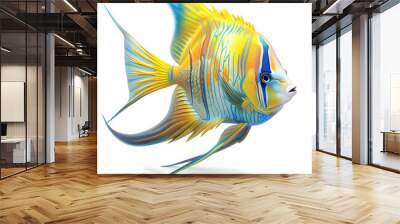 3D Angel fish in white background vector image Wall mural