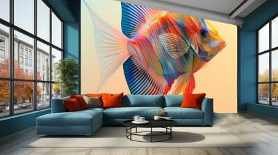 3D Angel fish in white background vector image Wall mural