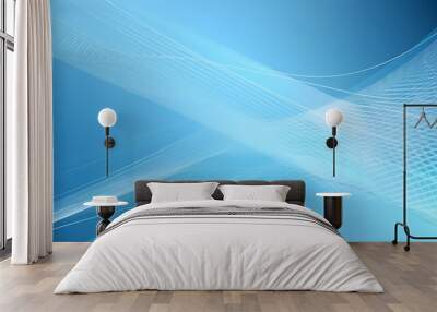 abstract light blue background with lines Wall mural