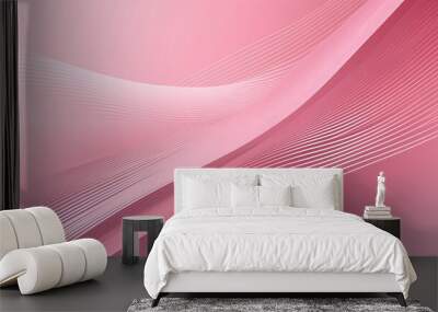 abstract light pink background with lines. illustration technology Wall mural