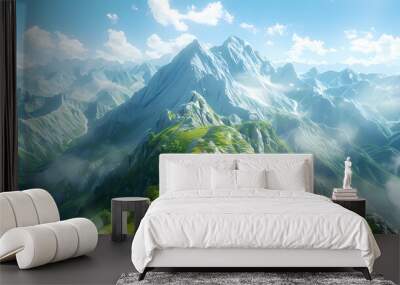 low square mountain ridge,stockphoto style Wall mural