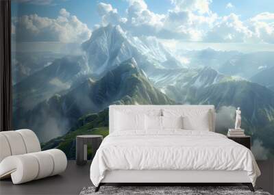 low square mountain ridge,stockphoto style Wall mural