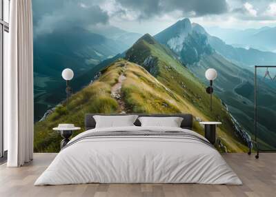 low square mountain ridge,stockphoto style Wall mural