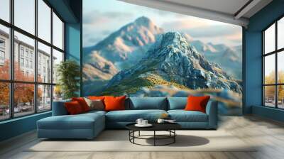 low square mountain ridge,stockphoto style Wall mural