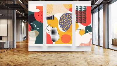 Set Of Swiss Design Inspired Background Vector Illustration. Cool Geometric Abstract Modernist Placard. Wall mural