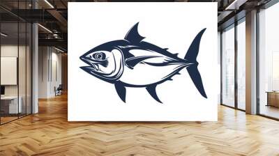 Tuna fish logo design template silhouette vector image Wall mural