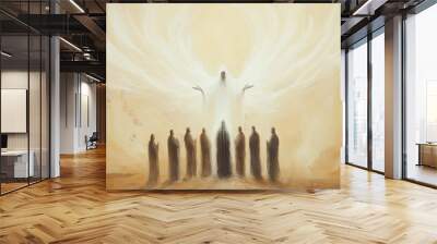 Jesus Christ, a holy man of faith, embodies essence of Christianity, inspiring belief and spirituality in God through prayer, worship, bringing hope and guiding religious in their spiritual journey. Wall mural