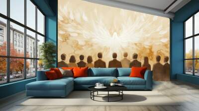 Jesus Christ, a holy man of faith, embodies essence of Christianity, inspiring belief and spirituality in God through prayer, worship, bringing hope and guiding religious in their spiritual journey. Wall mural