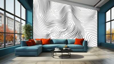 Abstract line pattern with wavy and intersecting lines Wall mural