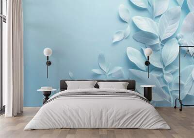 Brand strategy presentation on light blue background Wall mural