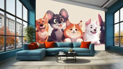 group of pets Wall mural