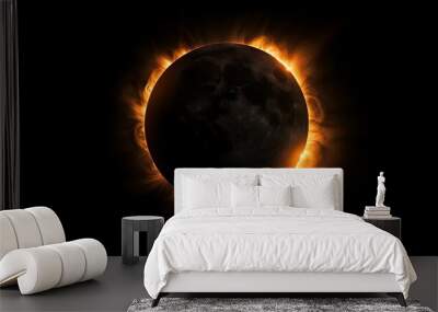 AI generated illustration of a total solar eclipse Wall mural