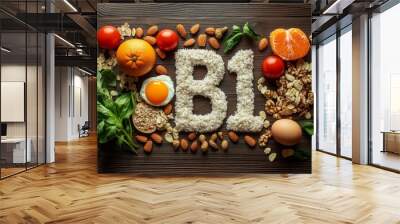 Foods containing vitamin B , Generative AI Wall mural