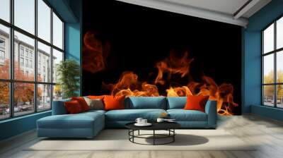 burning flame on dark background for abstract graphic design purpose Wall mural