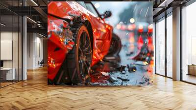 Car crash   Wall mural