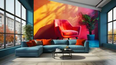 Colorful Armchair modern luxury style in empty wall living room interior design Wall mural