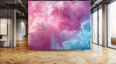 Colorful cotton candy in soft pastel color background, romantic pastel texture background Wall mural