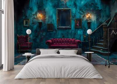 Halloween gothic vampire dark living room Wall mural