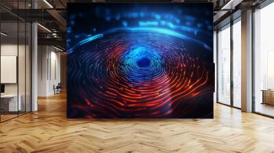 Wet drop background water ripple closeup motion clear,A water ripple with a blue and pink background,Abstract dynamic wireframe tunnel on blue background,Digital blue flow technology pattern futurist
 Wall mural