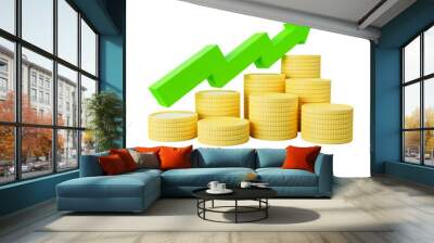 3d render money investment growth arrow Wall mural