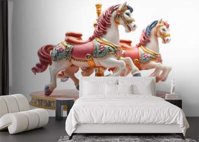 a carousel horse statue on a white background.  Wall mural