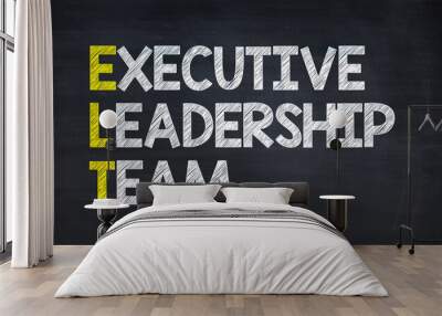 Executive leadership team - ELT acronym written on chalkboard, business acronyms. Wall mural