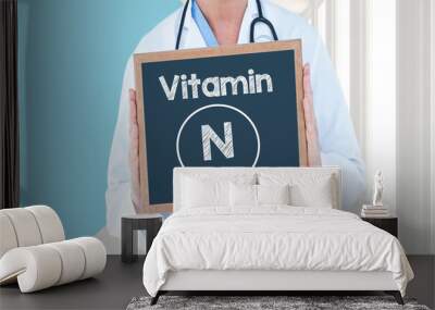 Vitamin N - Doctor shows information on blackboard.Doctor holding chalkboard with text. Wall mural