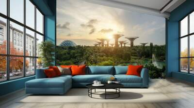 Singapore Supertrees in garden by the bay in moring at Bay South Singapore. Wall mural