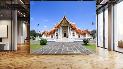 The famous marble temple Benchamabophit from Bangkok, Thailand. Wall mural