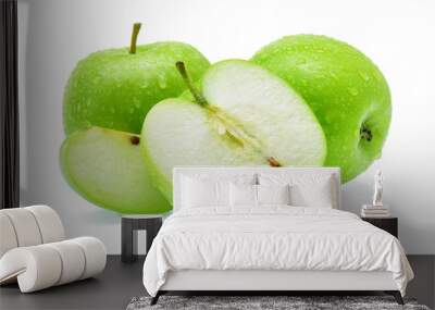 green apple with Drop of water Wall mural