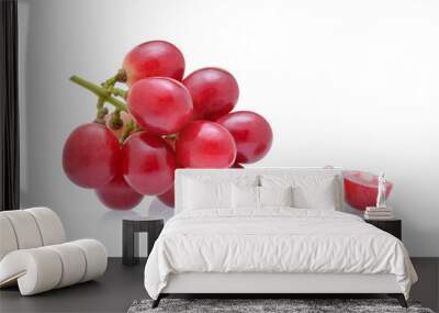 red grapes isolated on white background. Wall mural