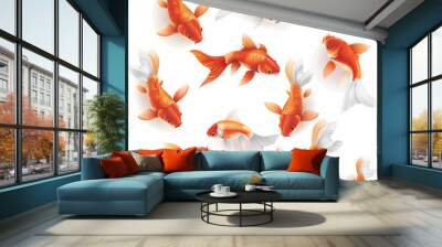 3D goldfish in white background vector image Wall mural