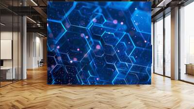 A hexagonal speed pattern of high tech communication networks as a background image Wall mural