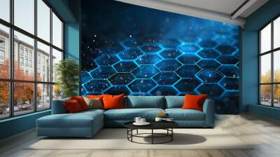 A hexagonal speed pattern of high tech communication networks as a background image Wall mural