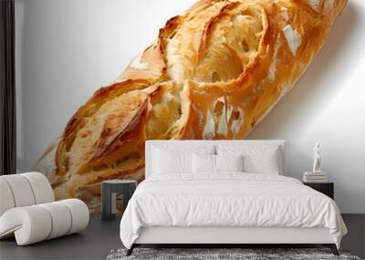 Baguette isolated white background Wall mural