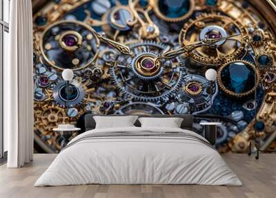 clock gear background and abstract . 3d, rendering, illustration Wall mural