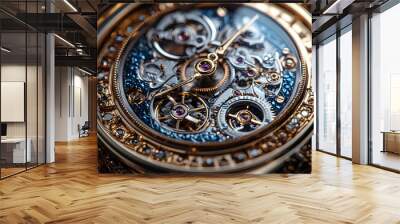 clock gear background and abstract . 3d, rendering, illustration Wall mural