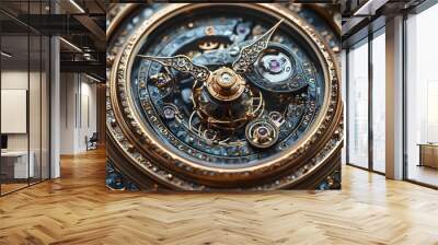 clock gear background and abstract . 3d, rendering, illustration Wall mural