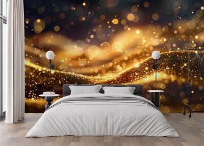 Luxury abstract gold background with glitter light effect decoration. Wall mural