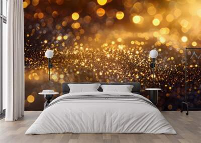 Luxury abstract gold background with glitter light effect decoration. Wall mural