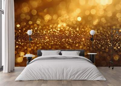 Luxury abstract gold background with glitter light effect decoration. Wall mural