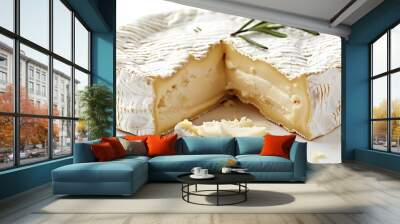 Pain Brie isolated white background Wall mural