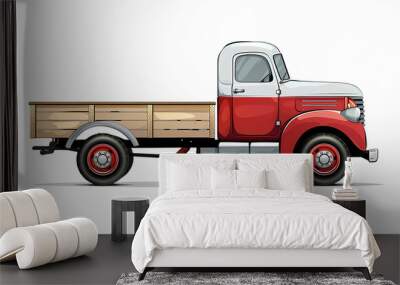 Truck template isolated on white background vector image Wall mural