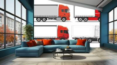 Truck template isolated on white background vector image Wall mural