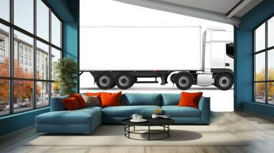 Truck template isolated on white background vector image Wall mural