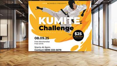 kumite challenge flyer design template Wall mural